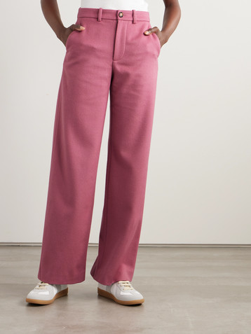 The Elder Statesman Wool and cashmere-blend mid-rise straight-leg pants