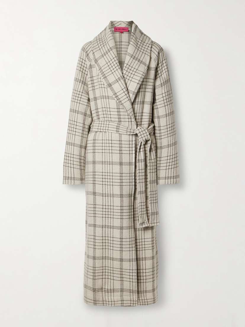 The Elder Statesman Sable Checked Cashmere Coat