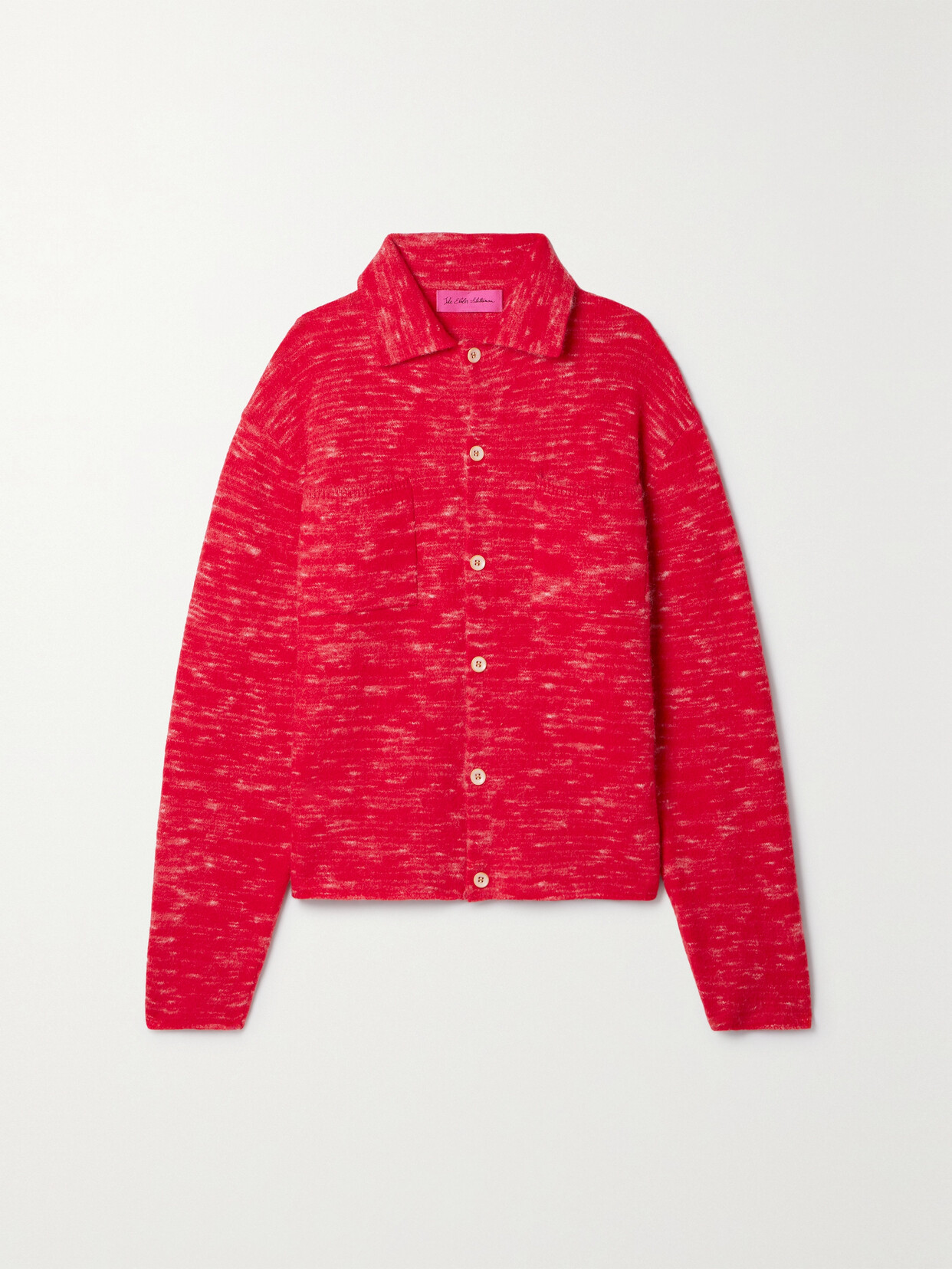 The Elder Statesman Jasper Oversized Cashmere-blend Cardigan In Red