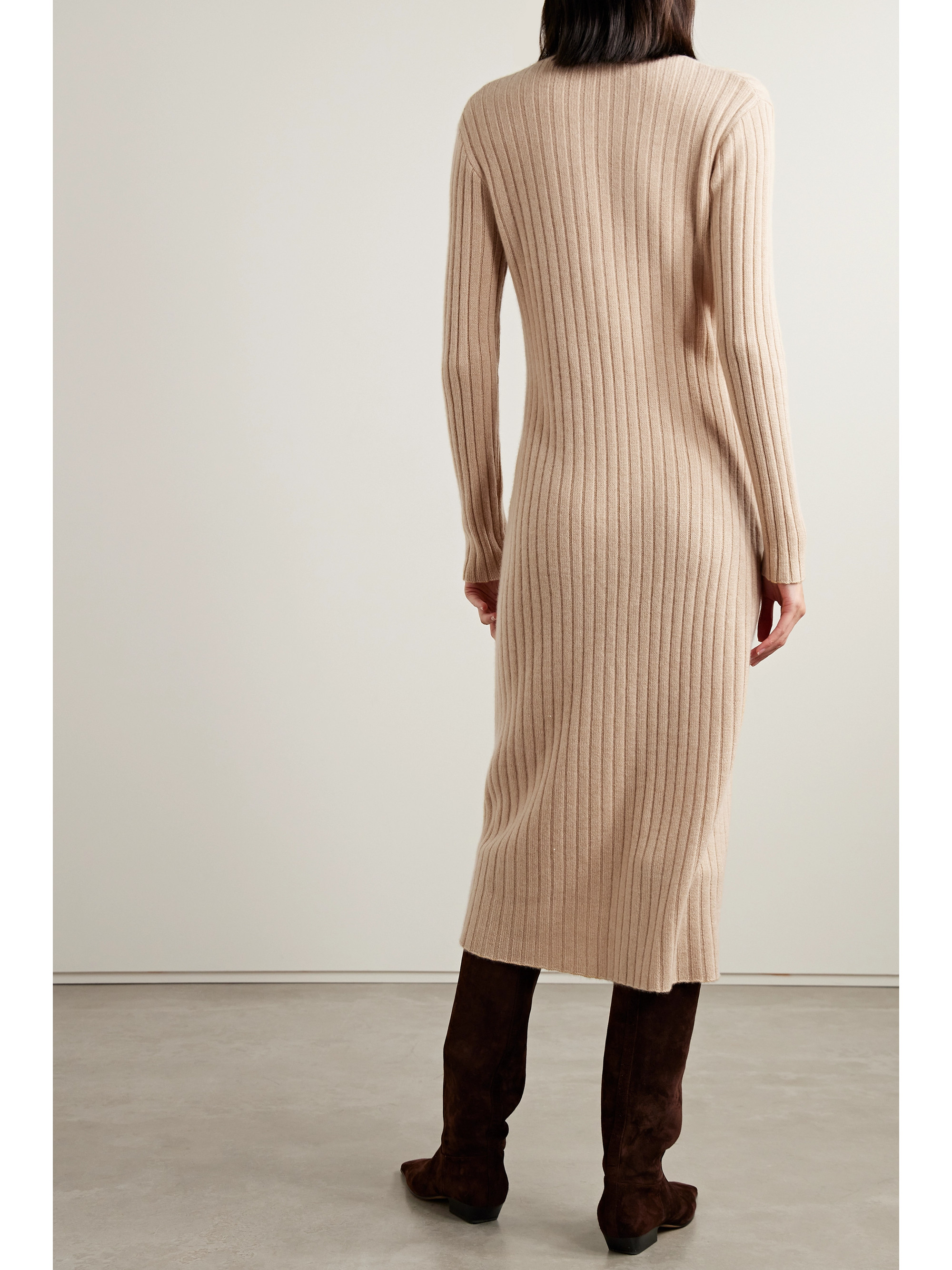 The Elder Statesman Ribbed cashmere midi dress thumbnail
