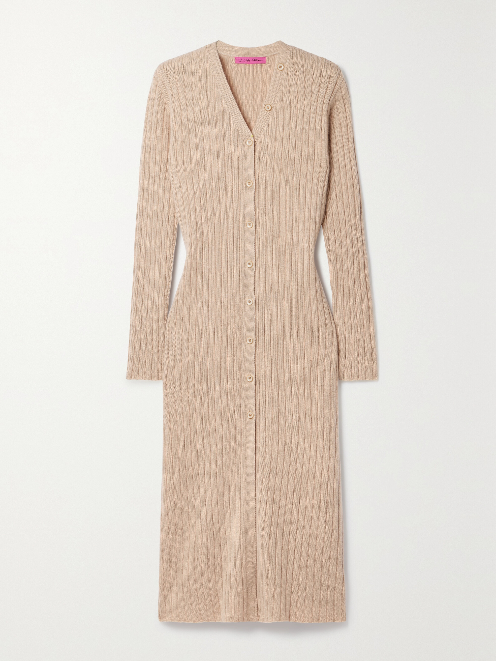 The Elder Statesman Ribbed cashmere midi dress thumbnail