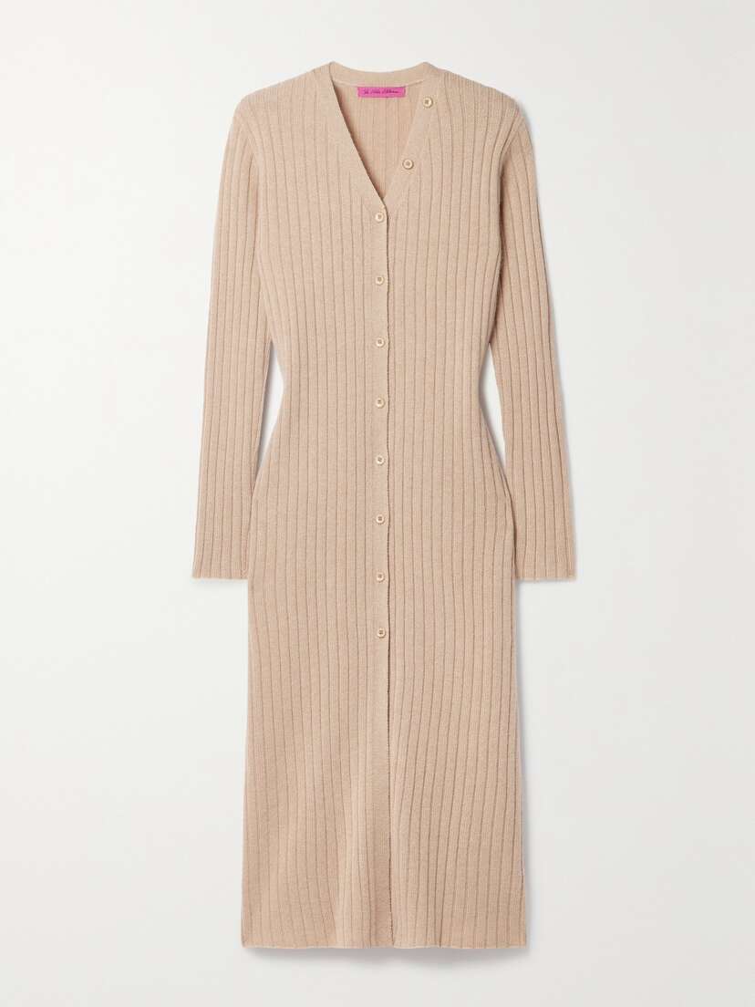 The Elder Statesman Ribbed Cashmere Midi Dress