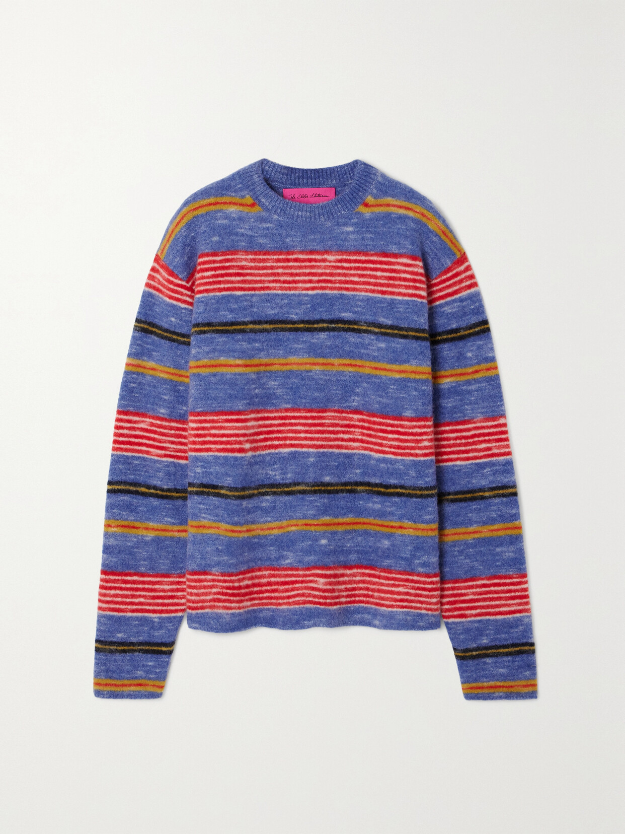 The Elder Statesman Jasper Striped Cashmere-blend Jumper In Purple