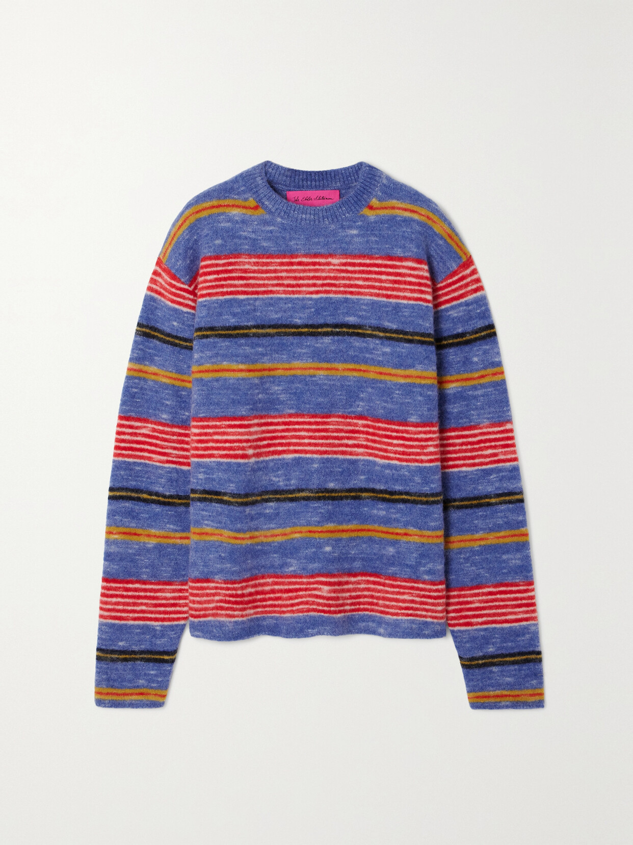 The Elder Statesman Jasper Striped Cashmere-blend Jumper In Purple