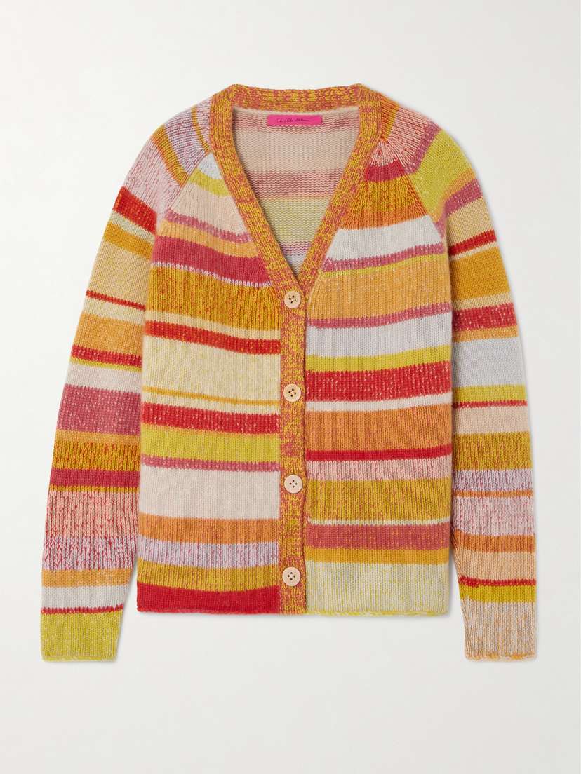 The Elder Statesman Striped Cashmere Cardigan