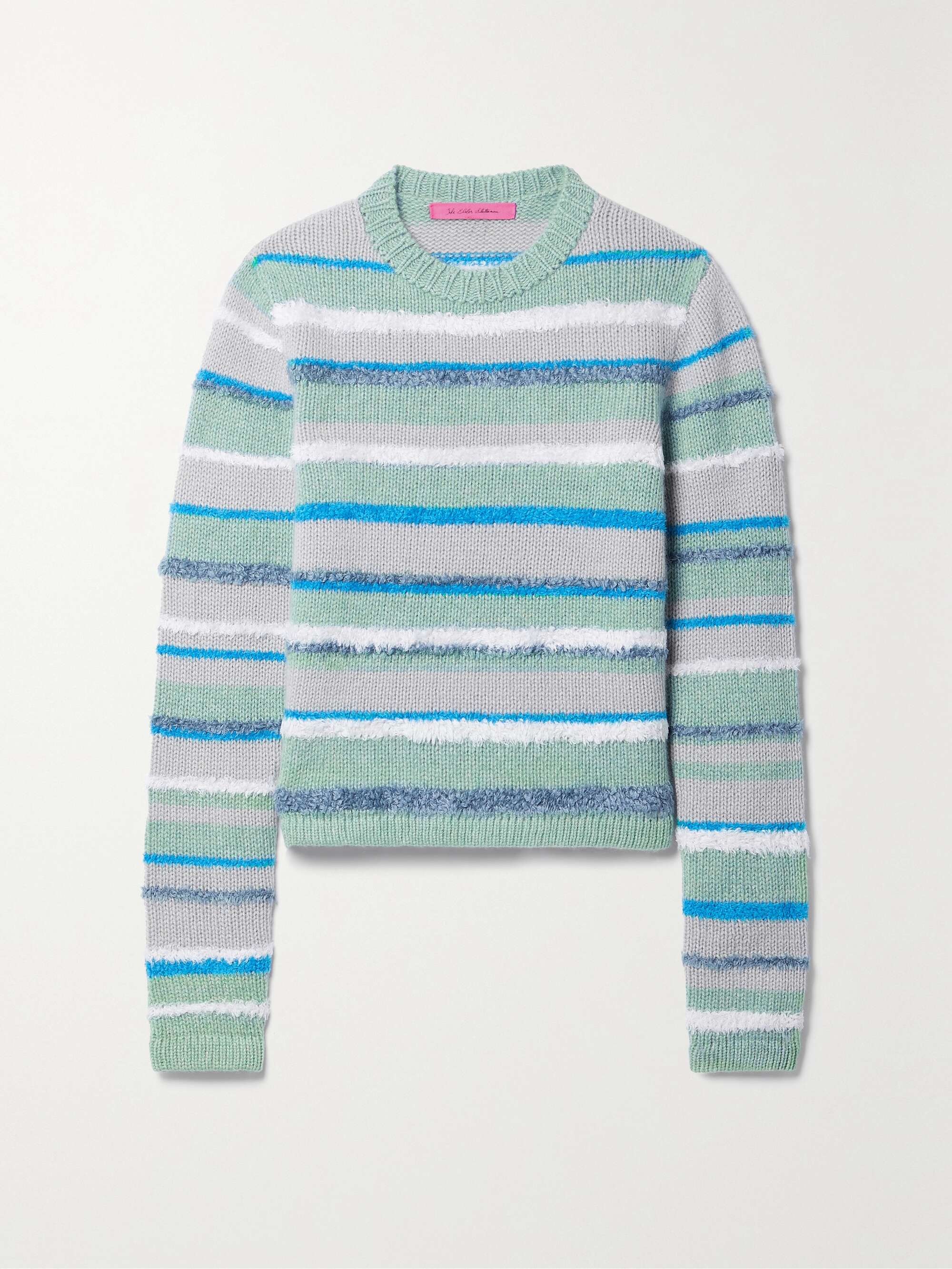 Pull à Col Rond The Elder Statesman - Rayures Bleu, Orange, Marron - Taille M Occasion