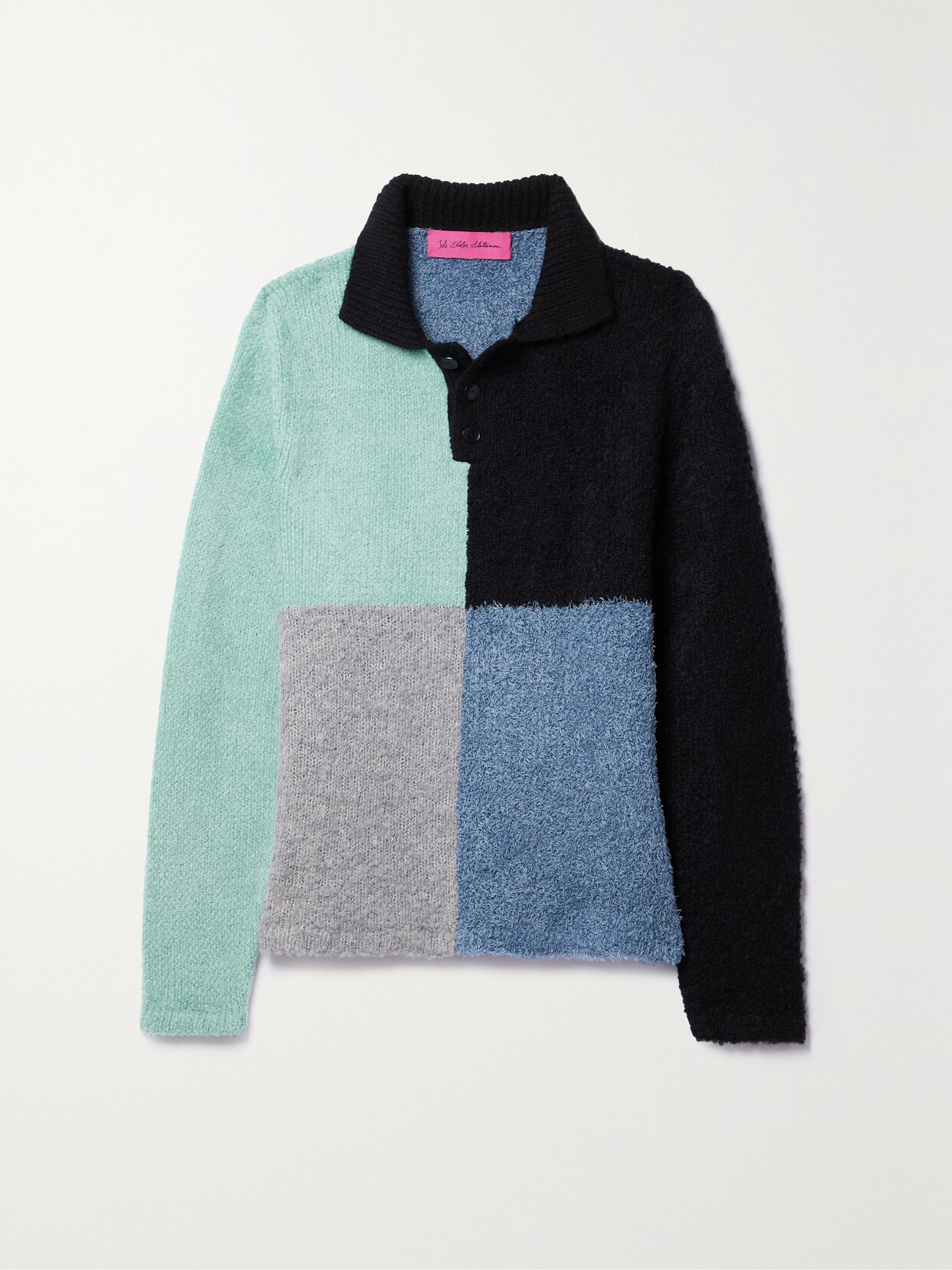 The Elder Statesman Colour-block Knitted Polo Jumper In Multi