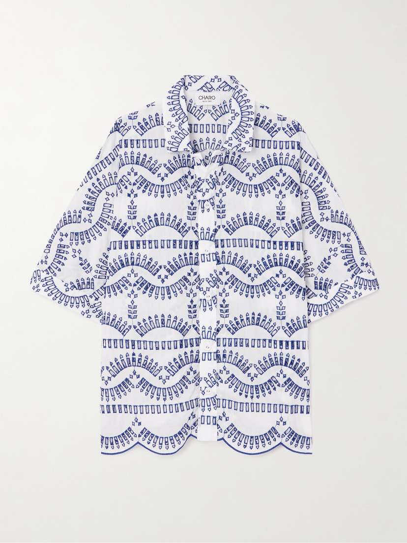 Charo Ruiz Isma Scalloped Broderie Anglaise Cotton-blend Shirt