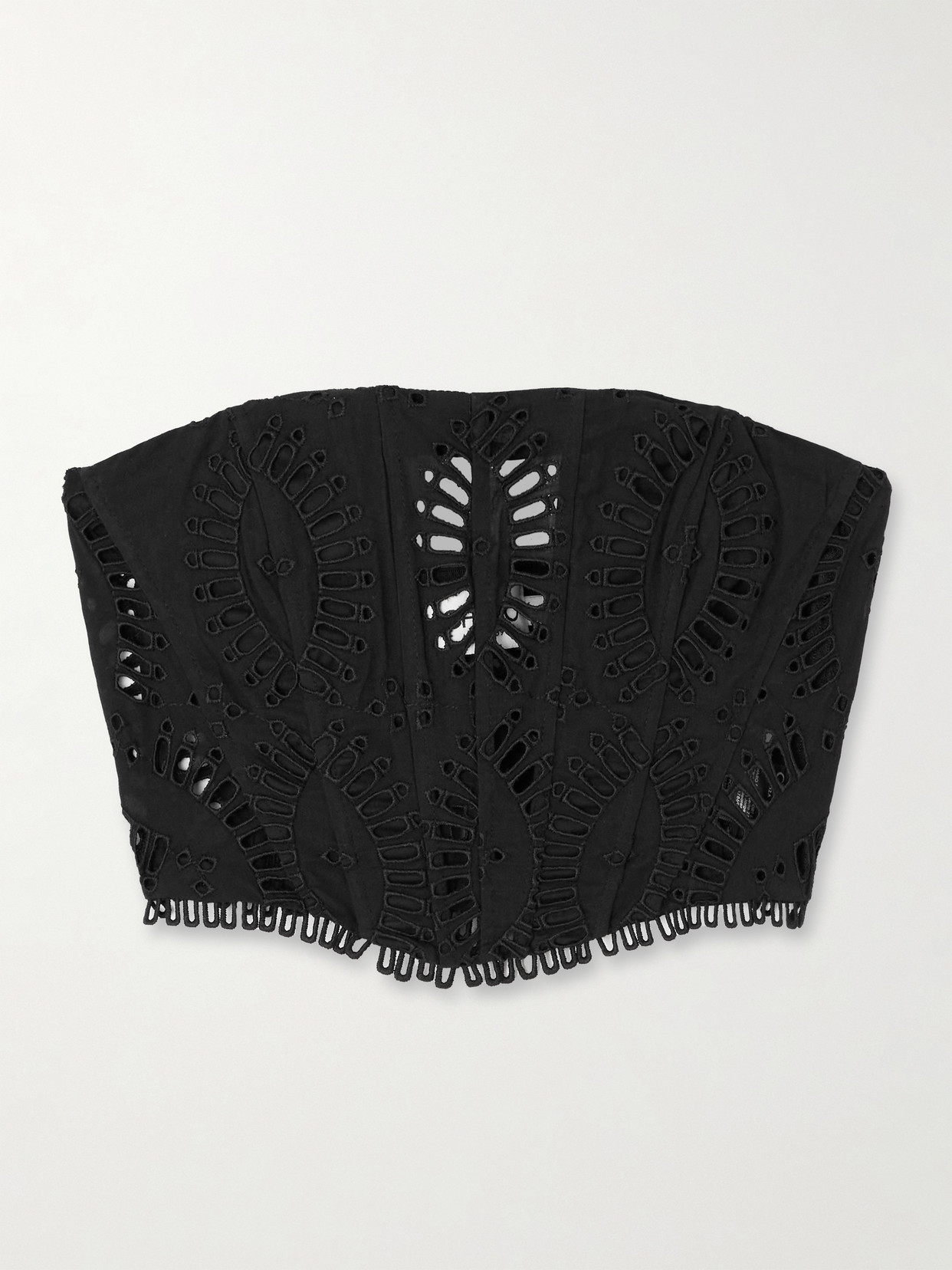 Charo Ruiz Sting Embroidered Crop Top In Black