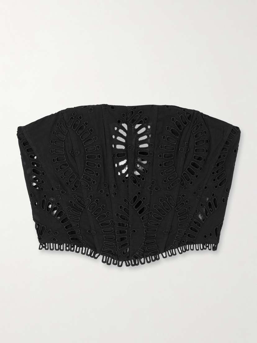 Charo Ruiz Sting Strapless Broderie Anglaise Bustier Top - x large
