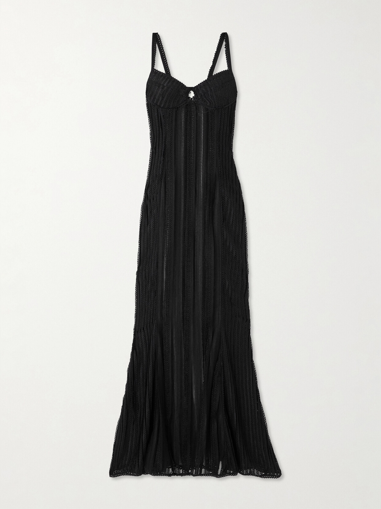 Charo Ruiz Yayay Cutout Stretch-lace Maxi Dress In Black