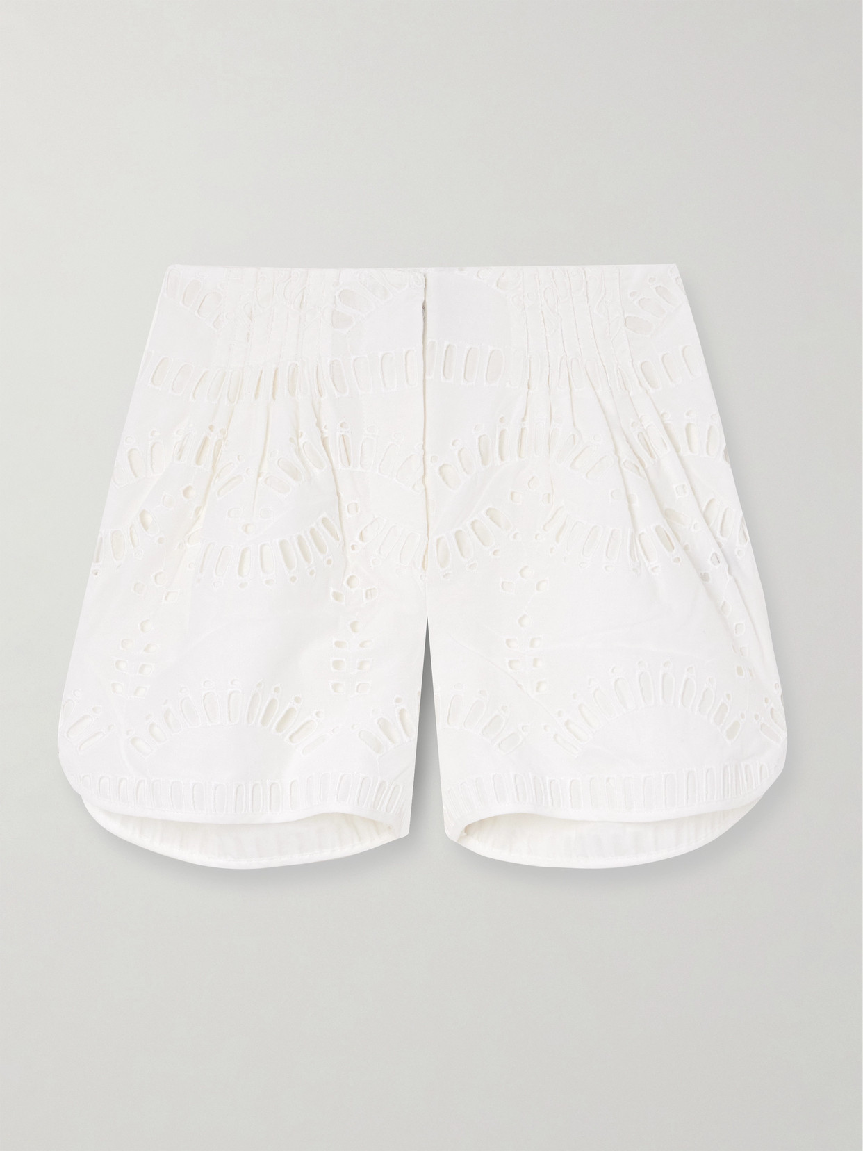 Charo Ruiz - Palok Broderie-anglaise Cotton-blend Shorts - White
