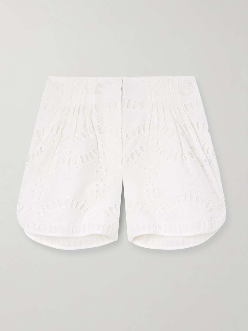 Charo Ruiz Palok Broderie-anglaise Cotton-blend Shorts
