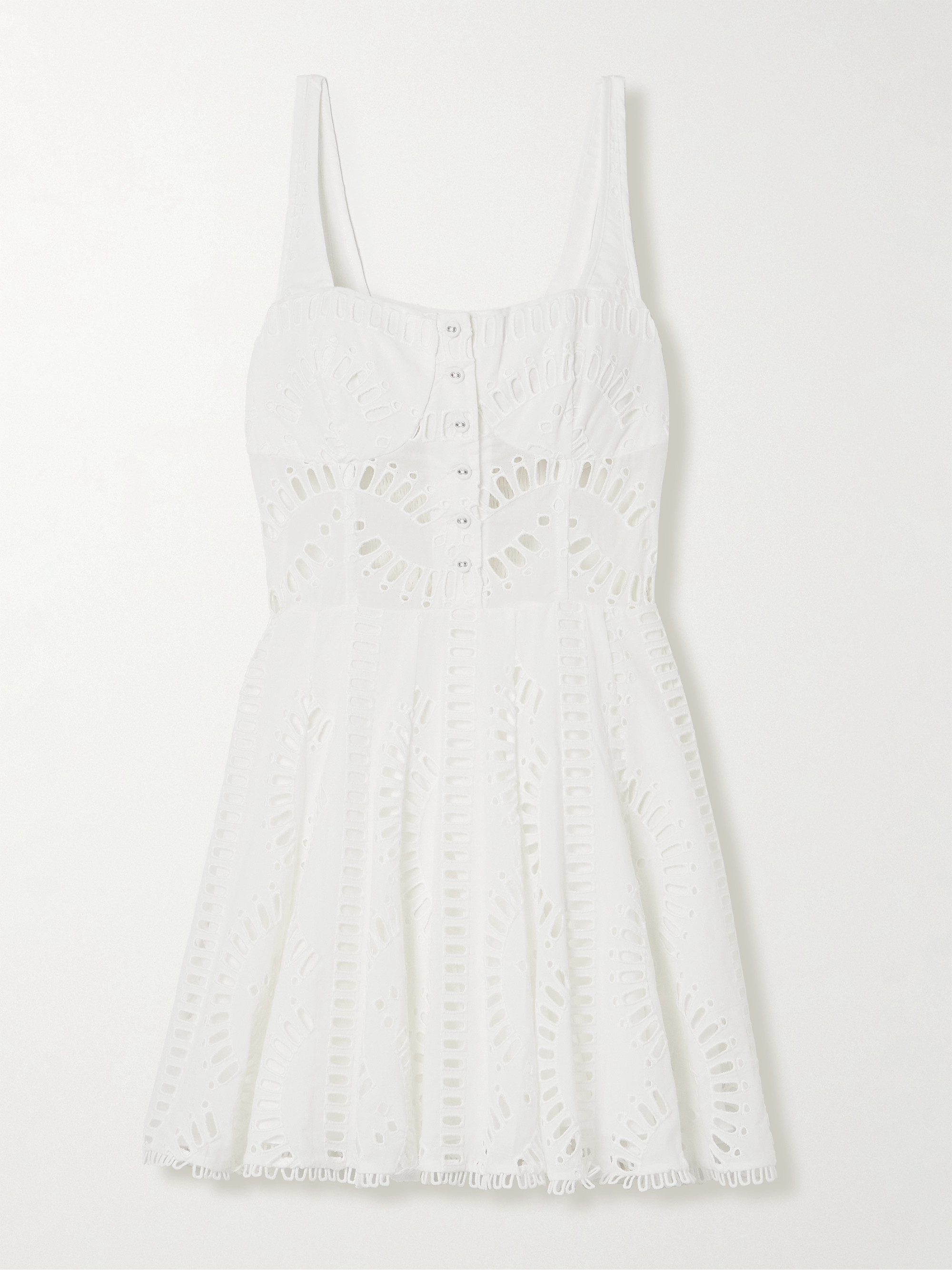 Charo Ruiz Ricka scalloped broderie anglaise cotton-blend mini dress thumbnail