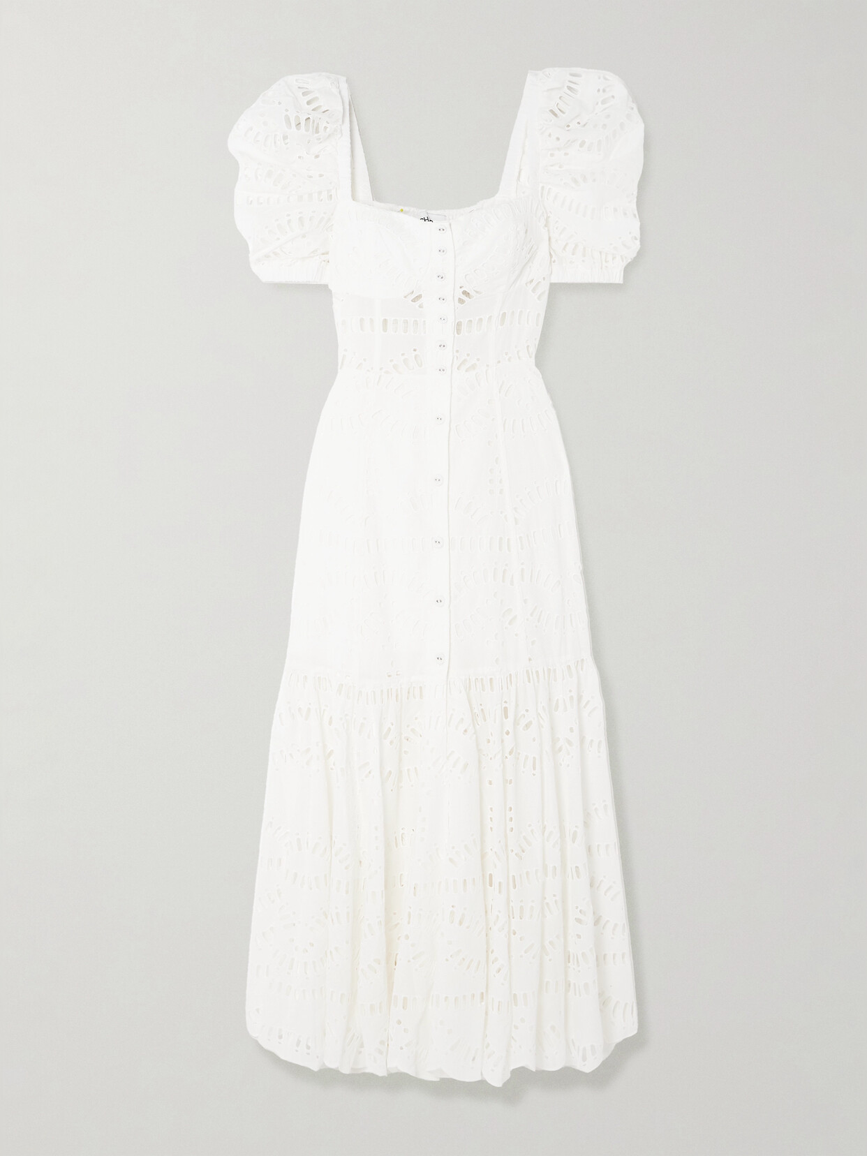 Charo Ruiz - Spiana Broderie Anglaise Cotton-blend Maxi Dress - White