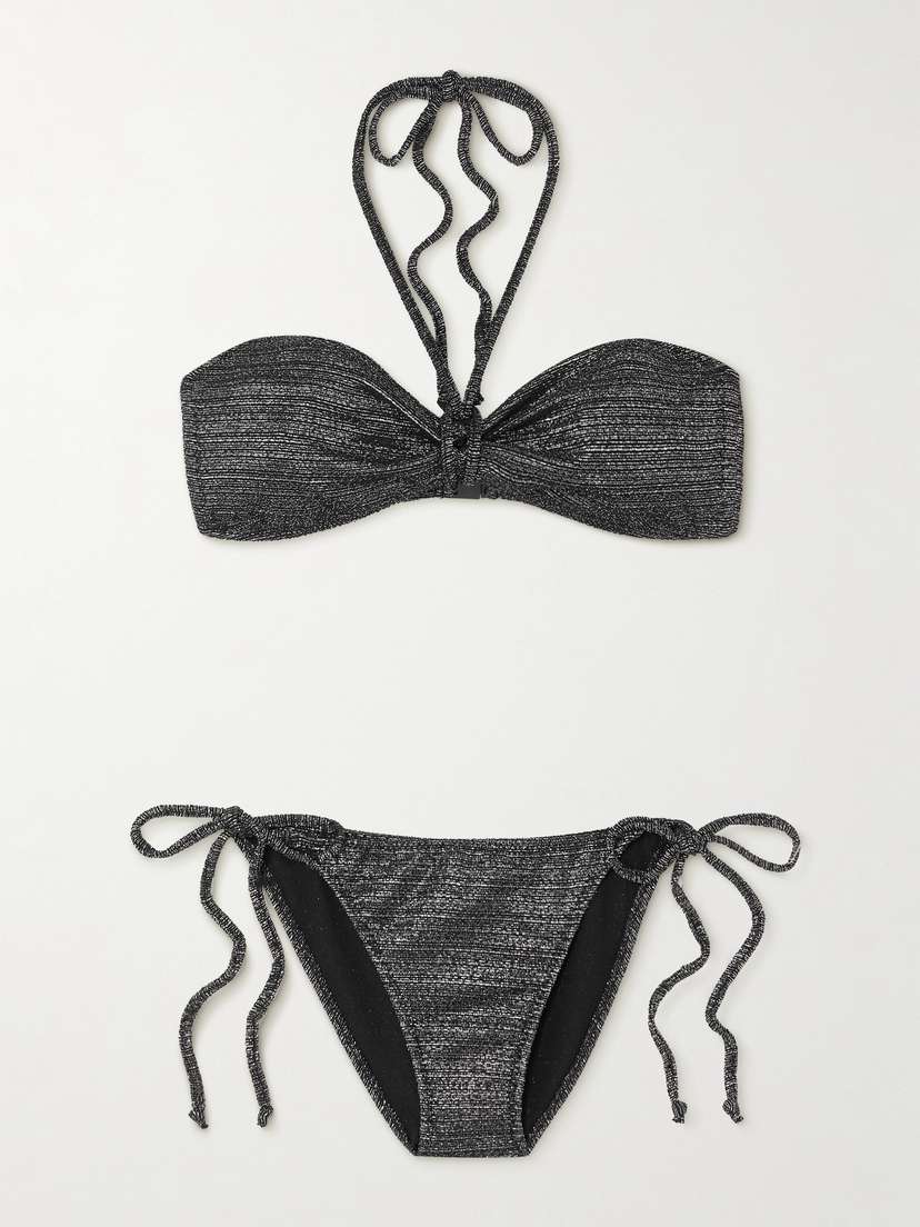 Lisa Marie Fernandez Metallic Jacquard Halterneck Bikini