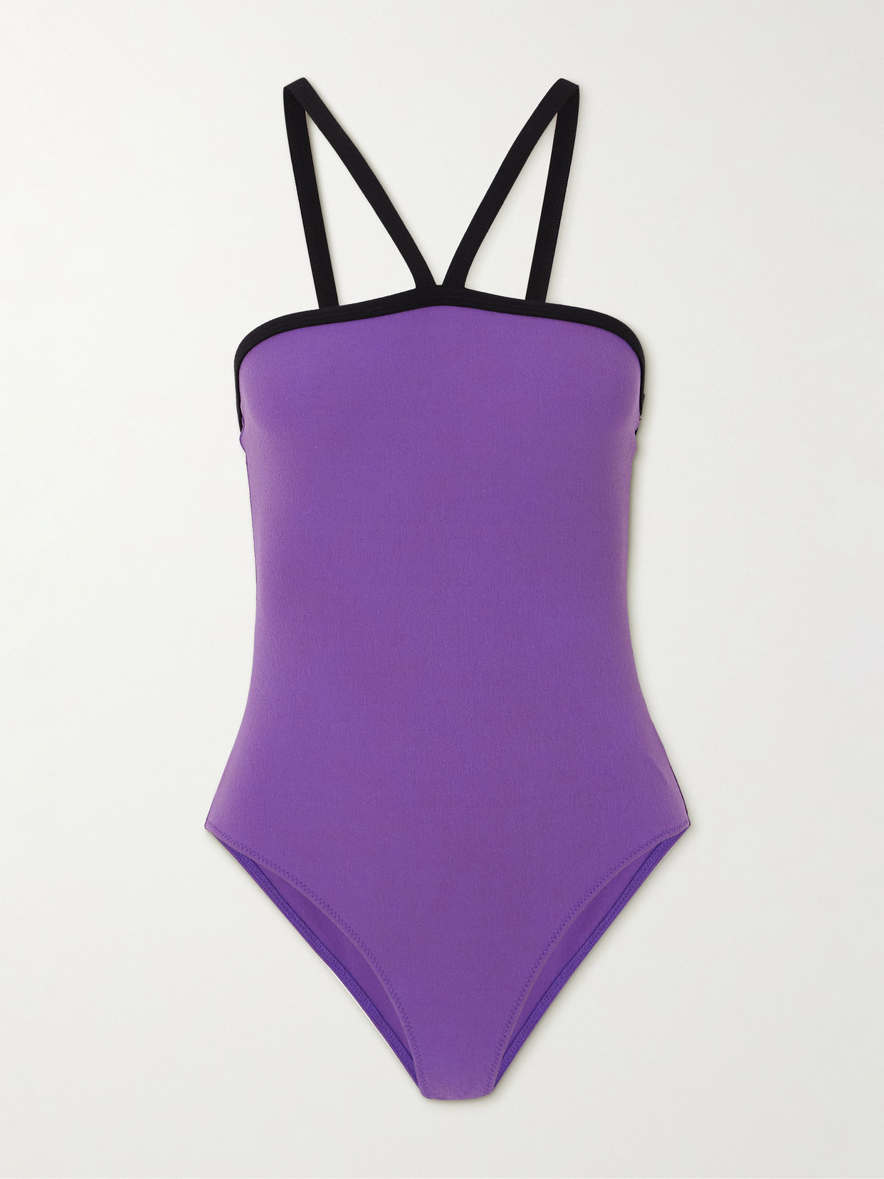 Lisa Marie Fernandez Contrast Piping One-piece Swimsuit In Purple