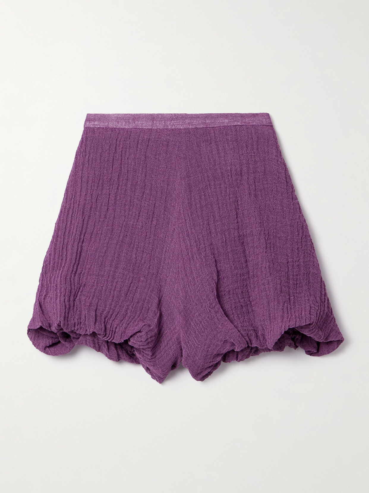 Lisa Marie Fernandez + Net Sustain Pouf Linen-blend Gauze Shorts - Purple