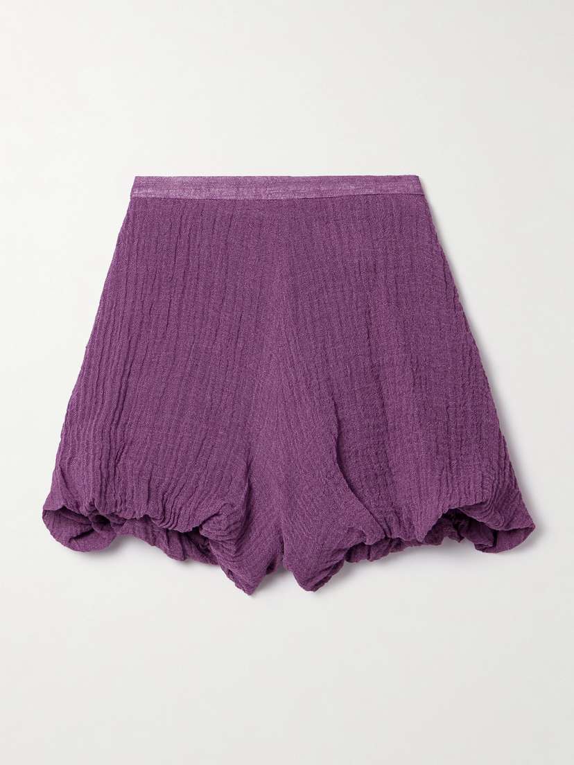 Lisa Marie Fernandez + Net Sustain Pouf Linen-blend Gauze Shorts