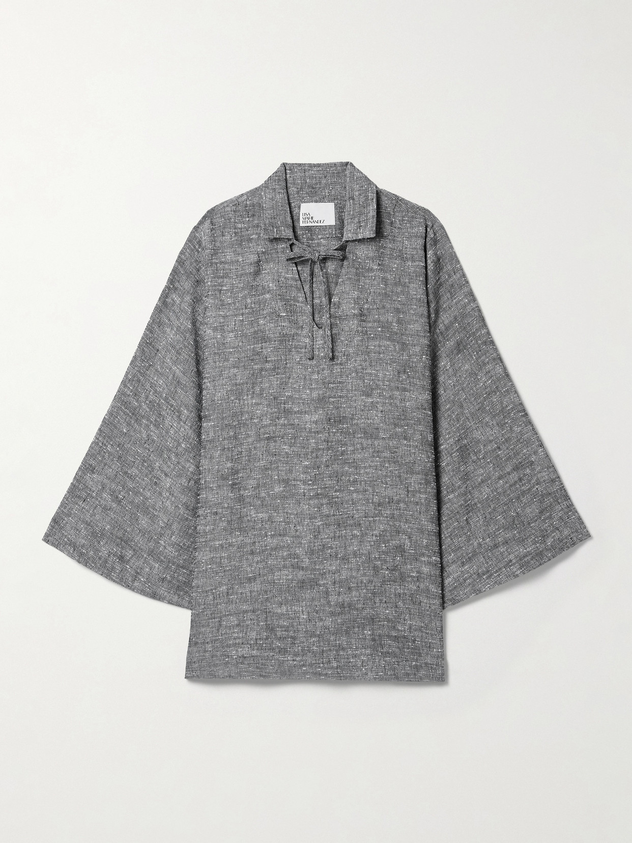 Lisa Marie Fernandez + Net Sustain Slub Woven Tunic In Gray