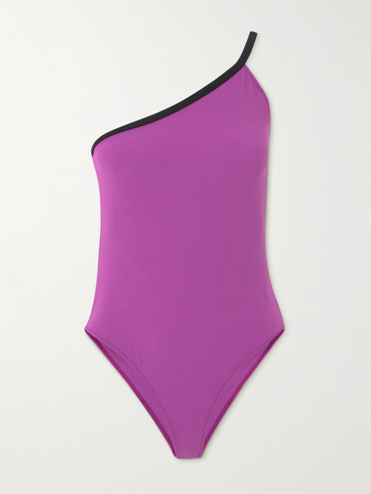 Lisa Marie Fernandez + Net Sustain One-shoulder Swimsuit In Purple