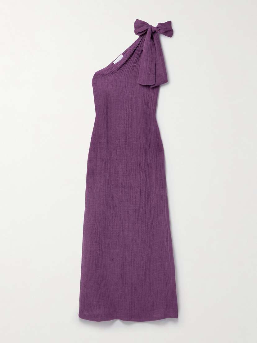 Lisa Marie Fernandez + Net Sustain One-shoulder Linen-blend Gauze Maxi Dress