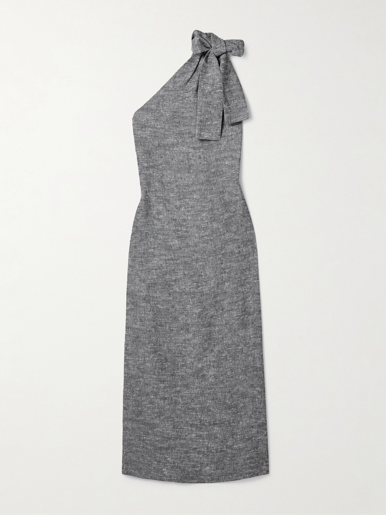 Lisa Marie Fernandez + Net Sustain One-shoulder Woven Maxi Dress In Grey