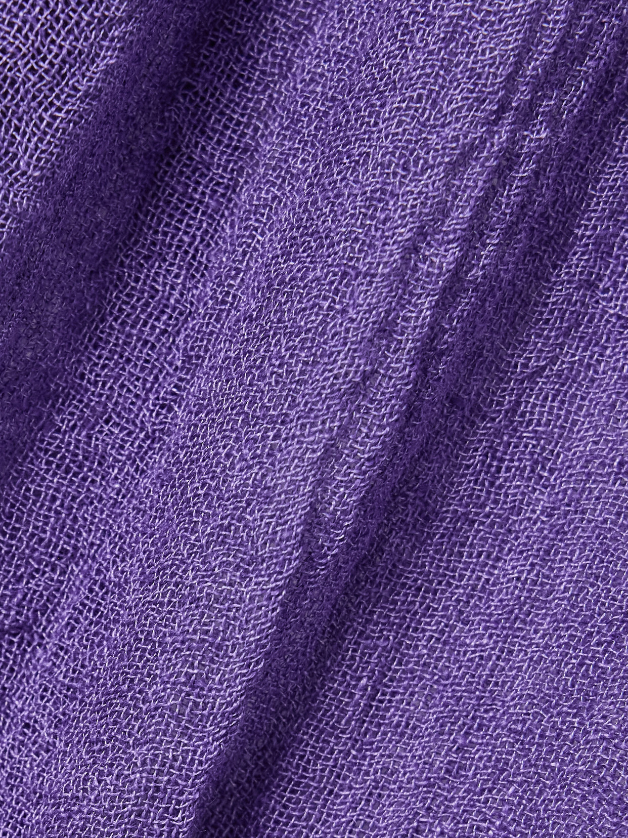 Lisa Marie Fernandez + Net Sustain Cropped Tie-front Linen-blend Gauze Blouse In Purple