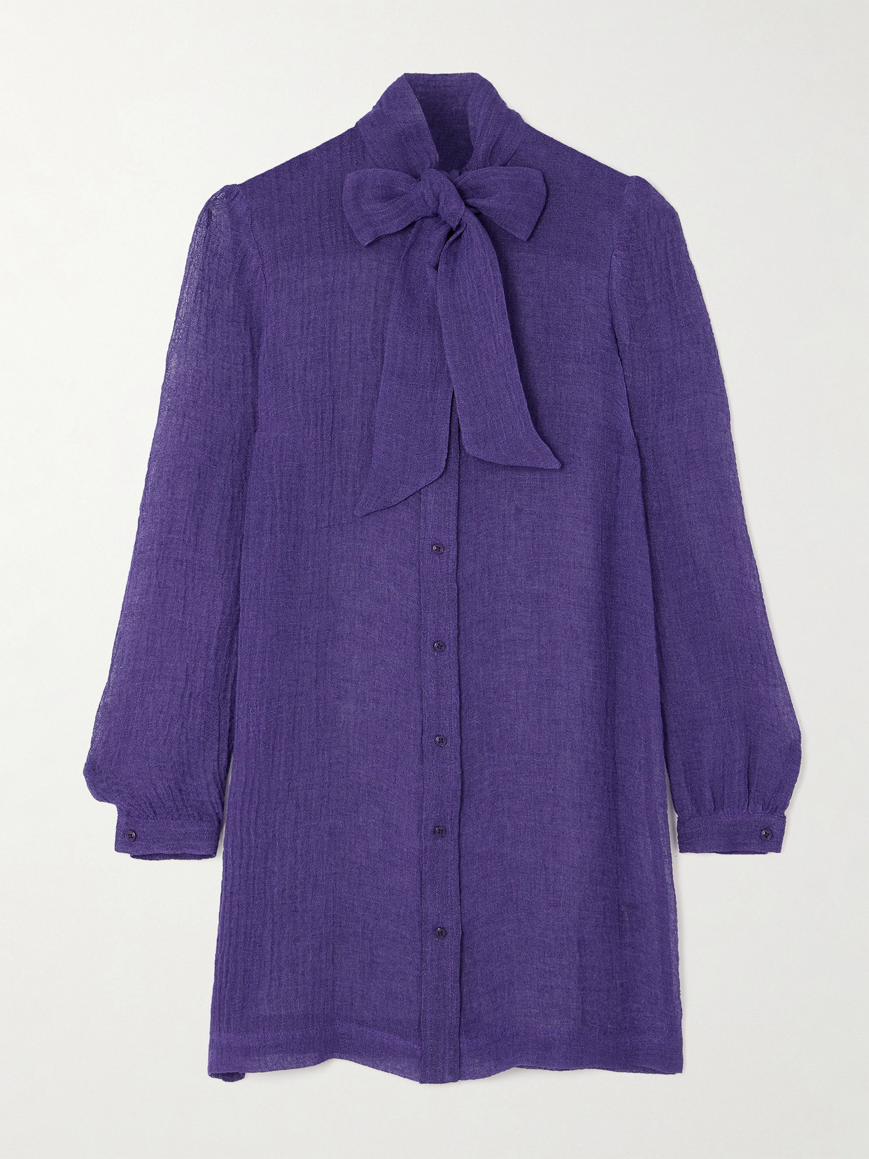 Lisa Marie Fernandez - + Net Sustain Bow-detailed Linen-blend Gauze Dress - Purple