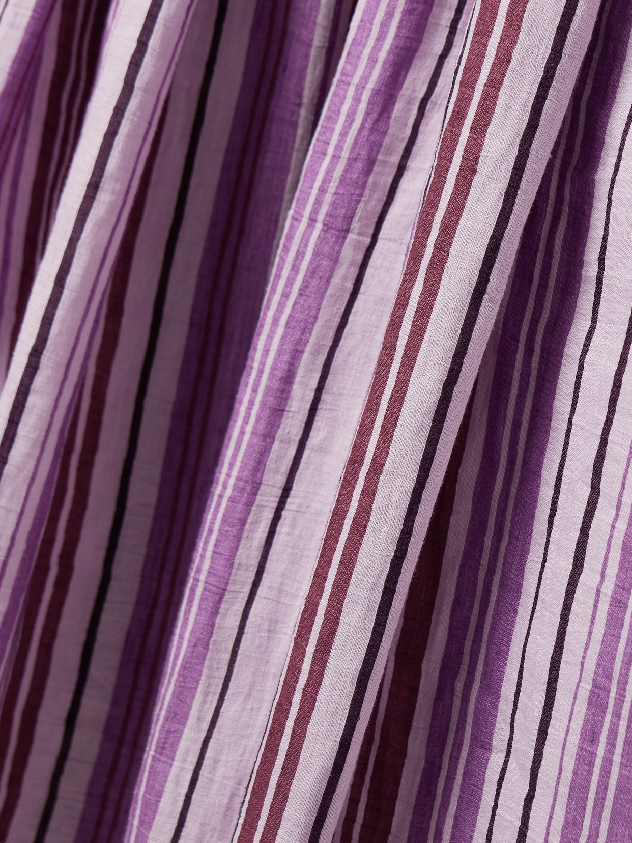 Lisa Marie Fernandez + Net Sustain Poet Belted Cropped Striped Linen-blend Jumpsuit In Purple