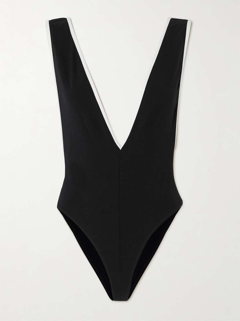 Lisa Marie Fernandez + Net Sustain Two-tone Stretch-crepe Swimsuit
