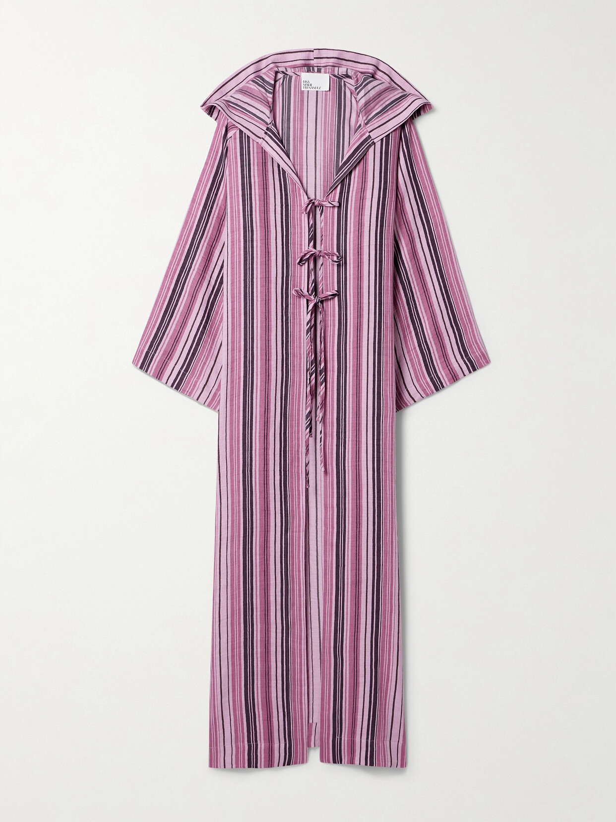 Lisa Marie Fernandez + Net Sustain Beach Cape Striped Linen-blend Maxi Dress - Pink