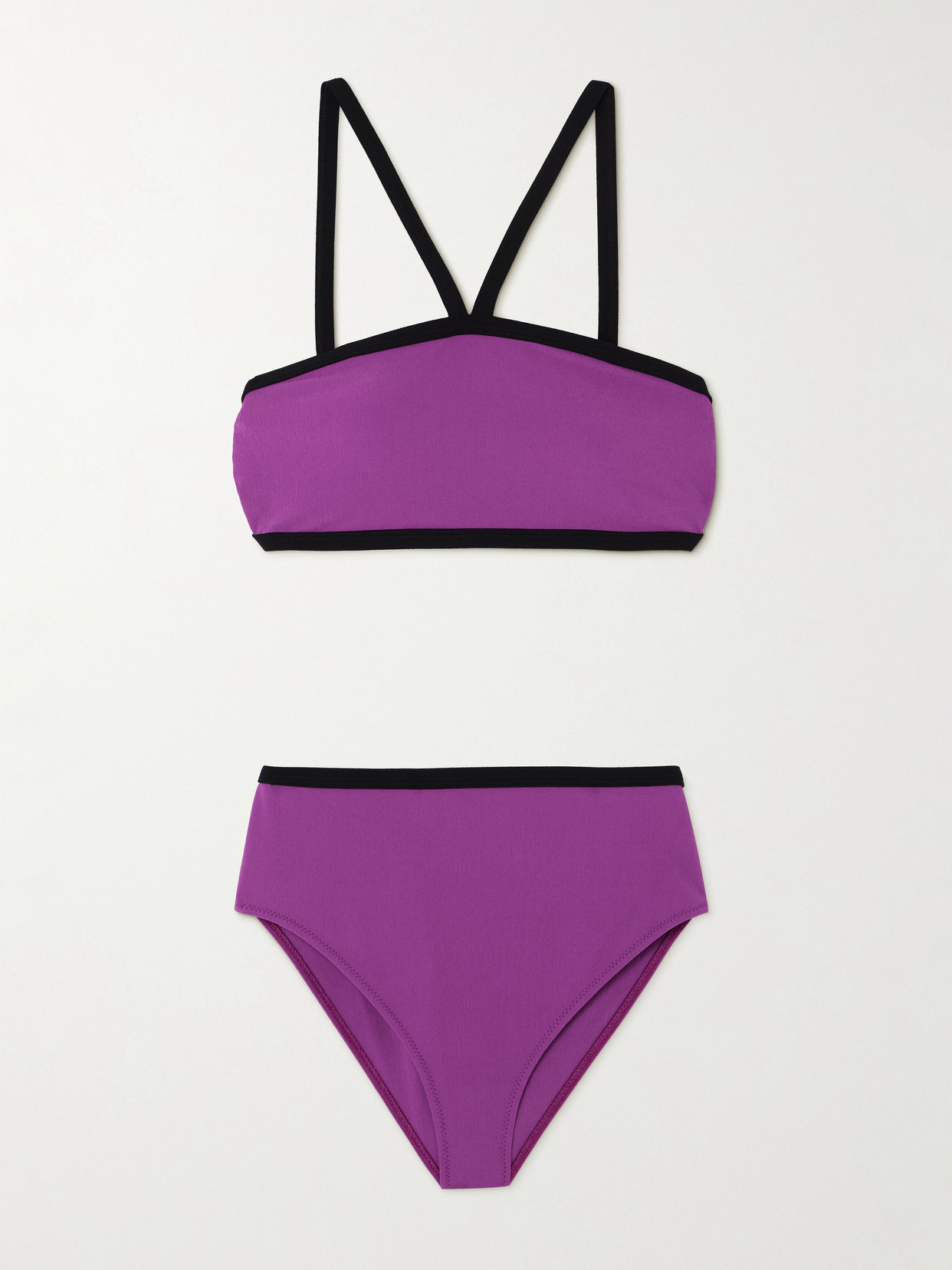 Lisa Marie Fernandez + Net Sustain Two-tone Crepe Bikini - Purple