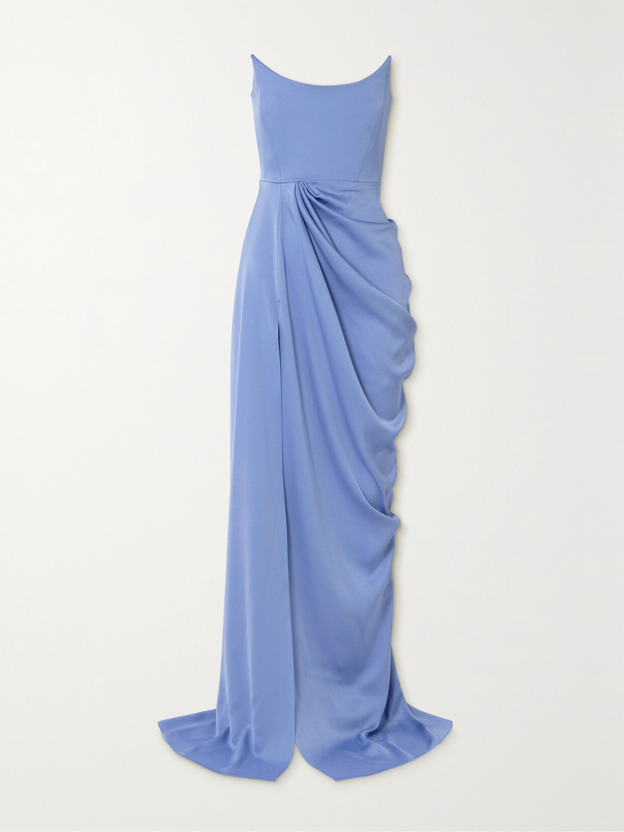 Alex Perry - Strapless Draped Satin-crepe Gown - Purple