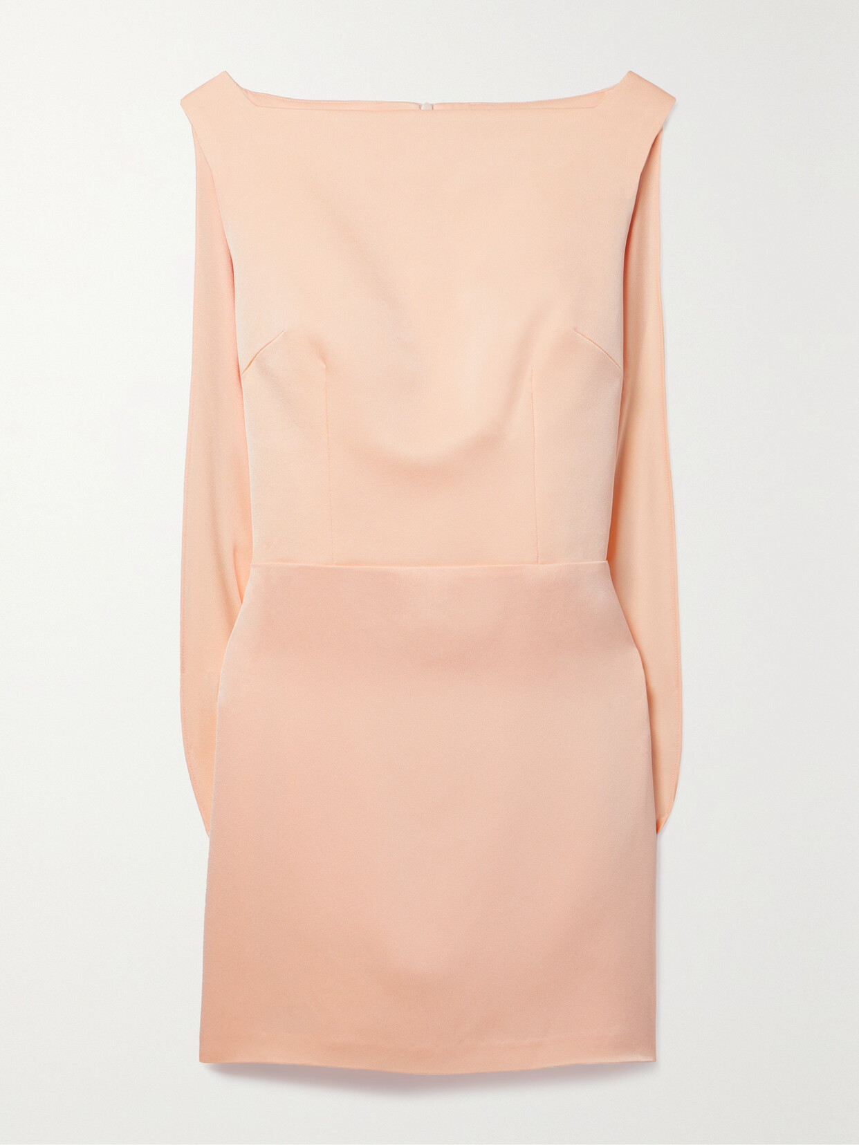 Alex Perry Cape-effect Satin-crepe Mini Dress In Orange