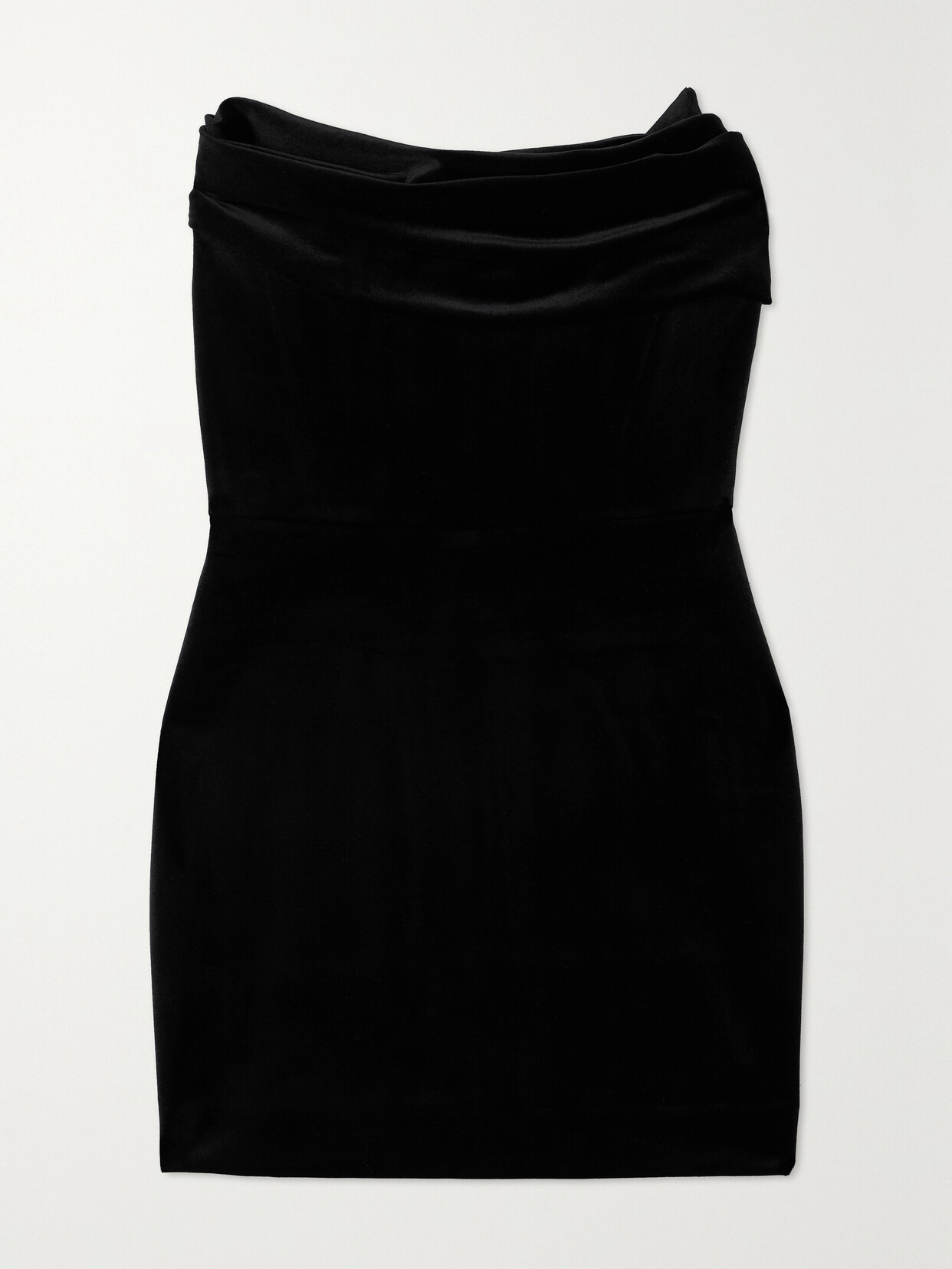 Alex Perry - Strapless Draped Stretch-velvet Mini Dress - Black