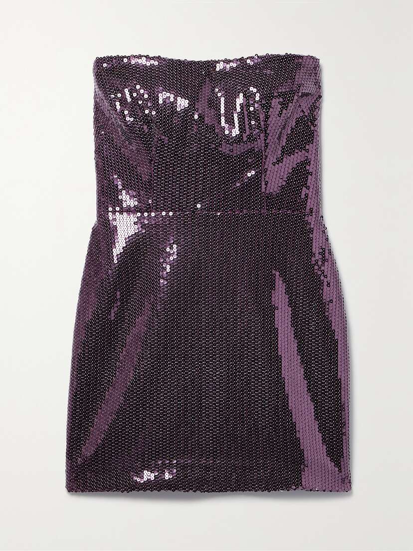 Alex Perry Sequined Crepe Mini Dress - UK 14