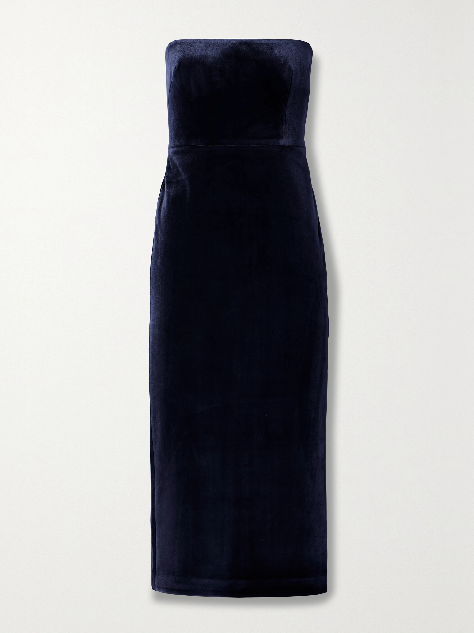 Alex Perry Strapless velvet midi dress