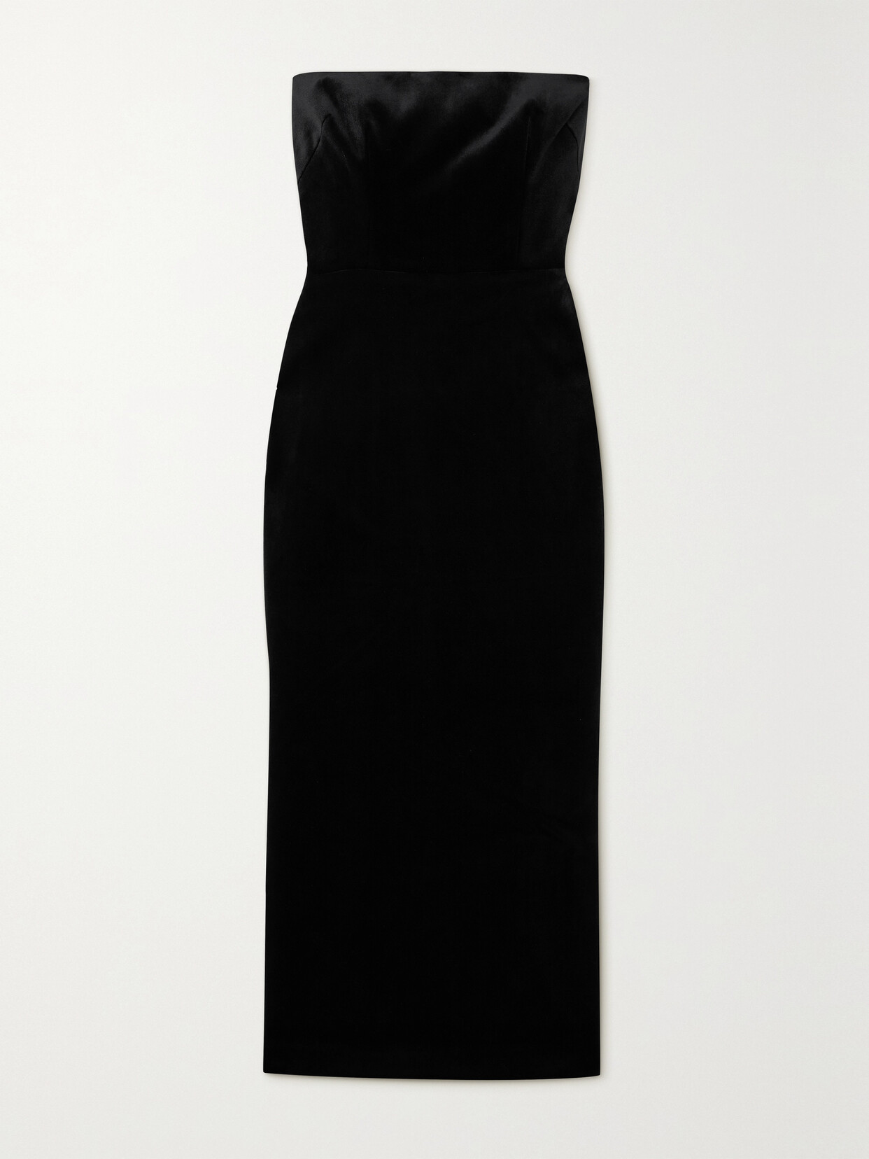 Alex Perry Strapless Stretch-velvet Midi Dress In Black