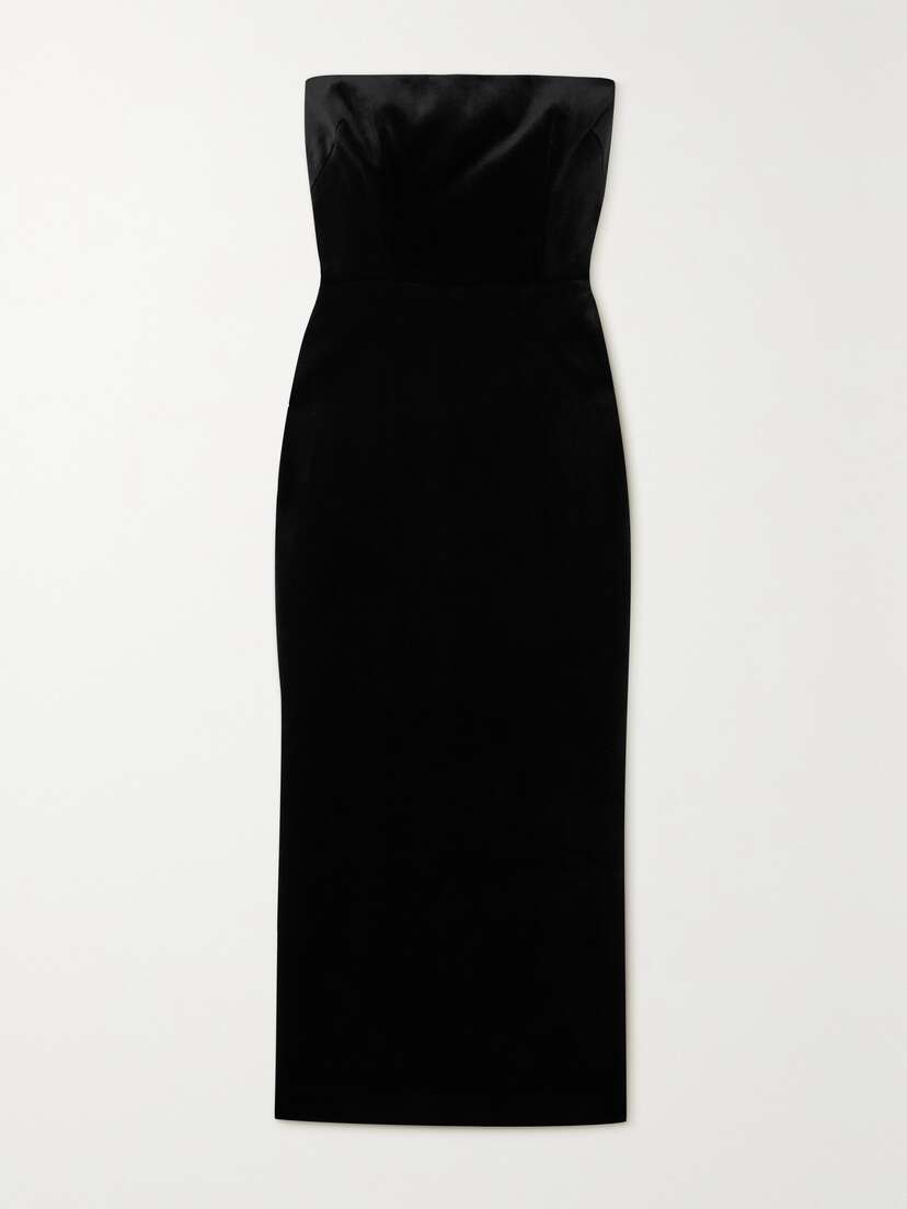 Alex Perry Strapless Stretch-velvet Midi Dress - UK 18