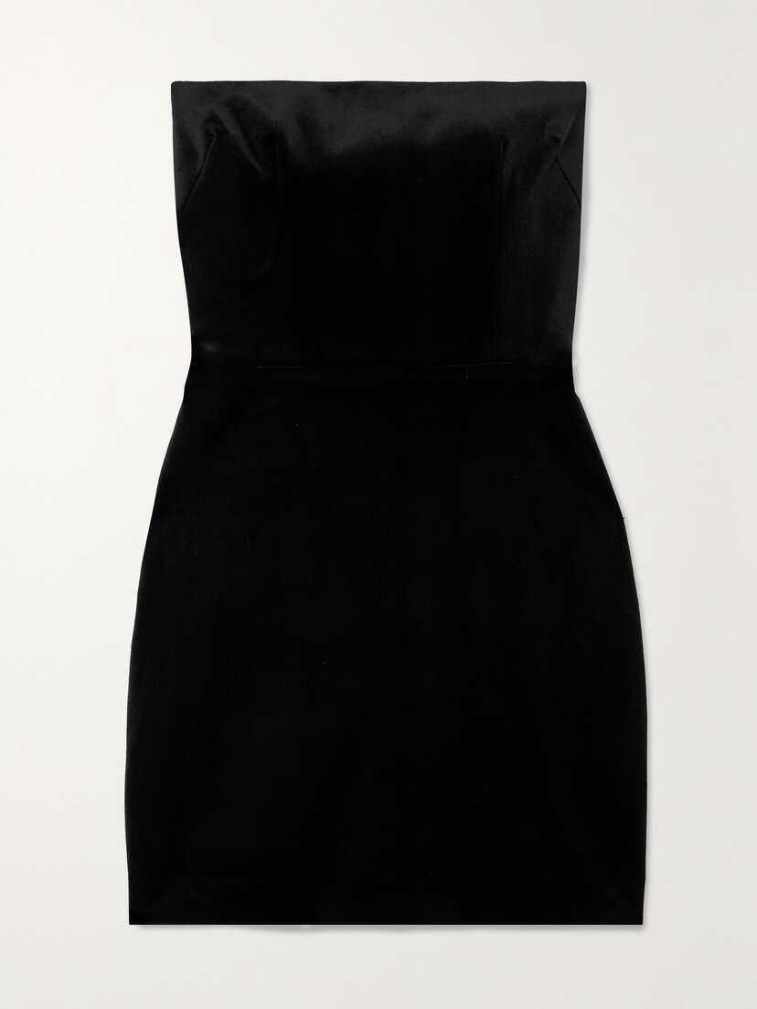 Alex Perry Strapless Stretch-velvet Mini Dress