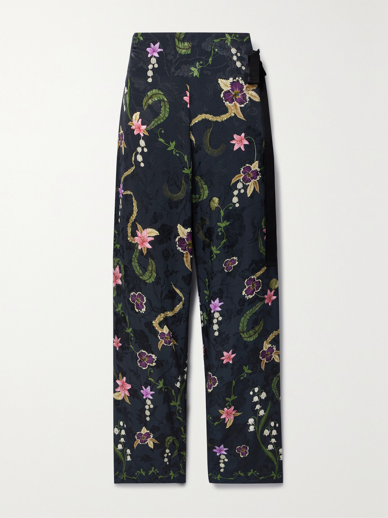 Agua By Agua Bendita + Net Sustain Memoria Tesoro Floral-print Jacquard Straight-leg Pants In Green