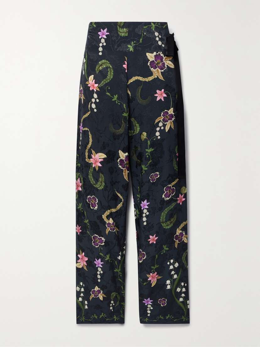 Agua by Agua Bendita + Net Sustain Memoria Tesoro Floral-print Jacquard Straight-leg Pants