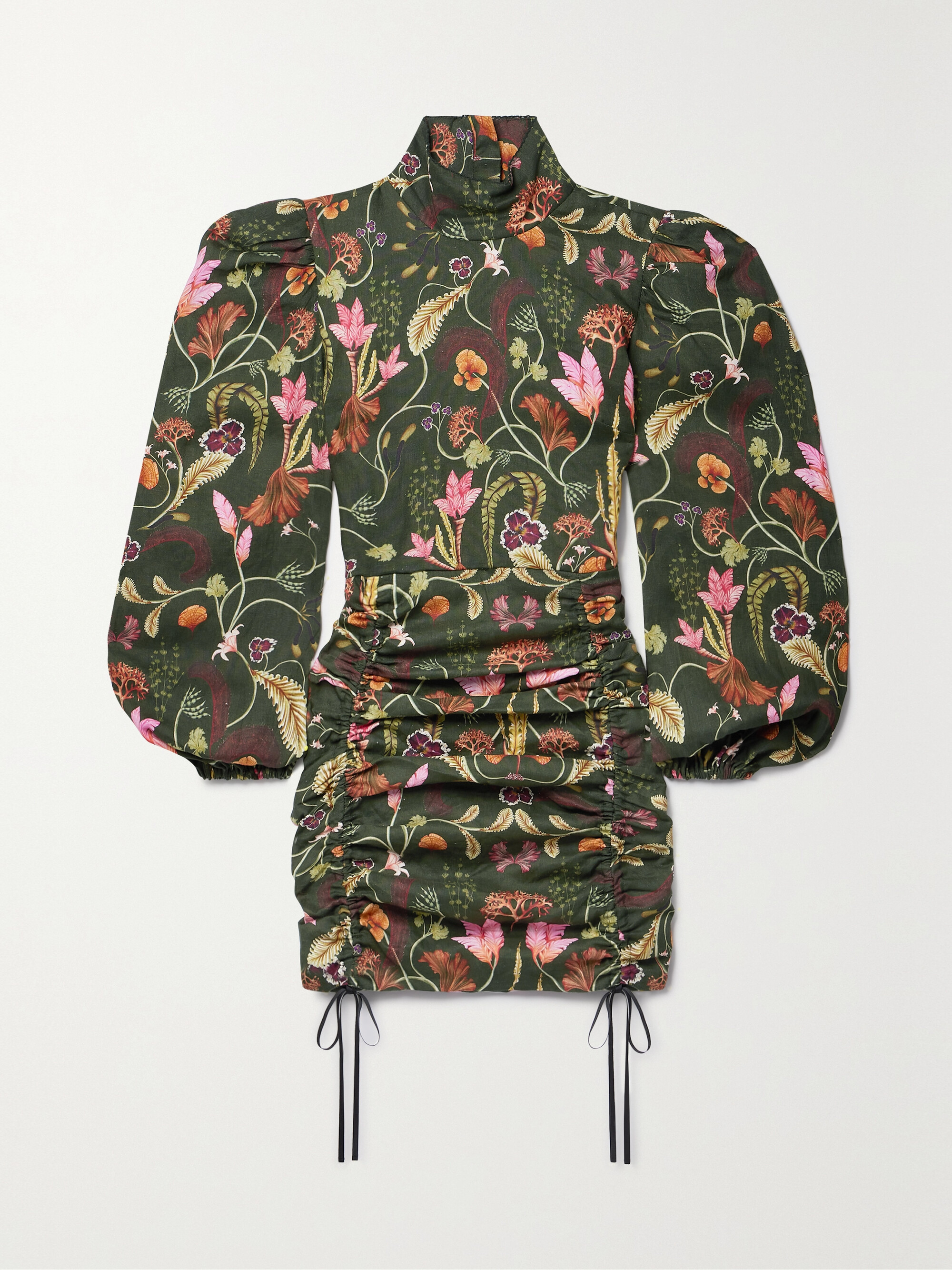 Agua by Agua Bendita + NET SUSTAIN Guaba Habitat ruched printed linen mini dress thumbnail