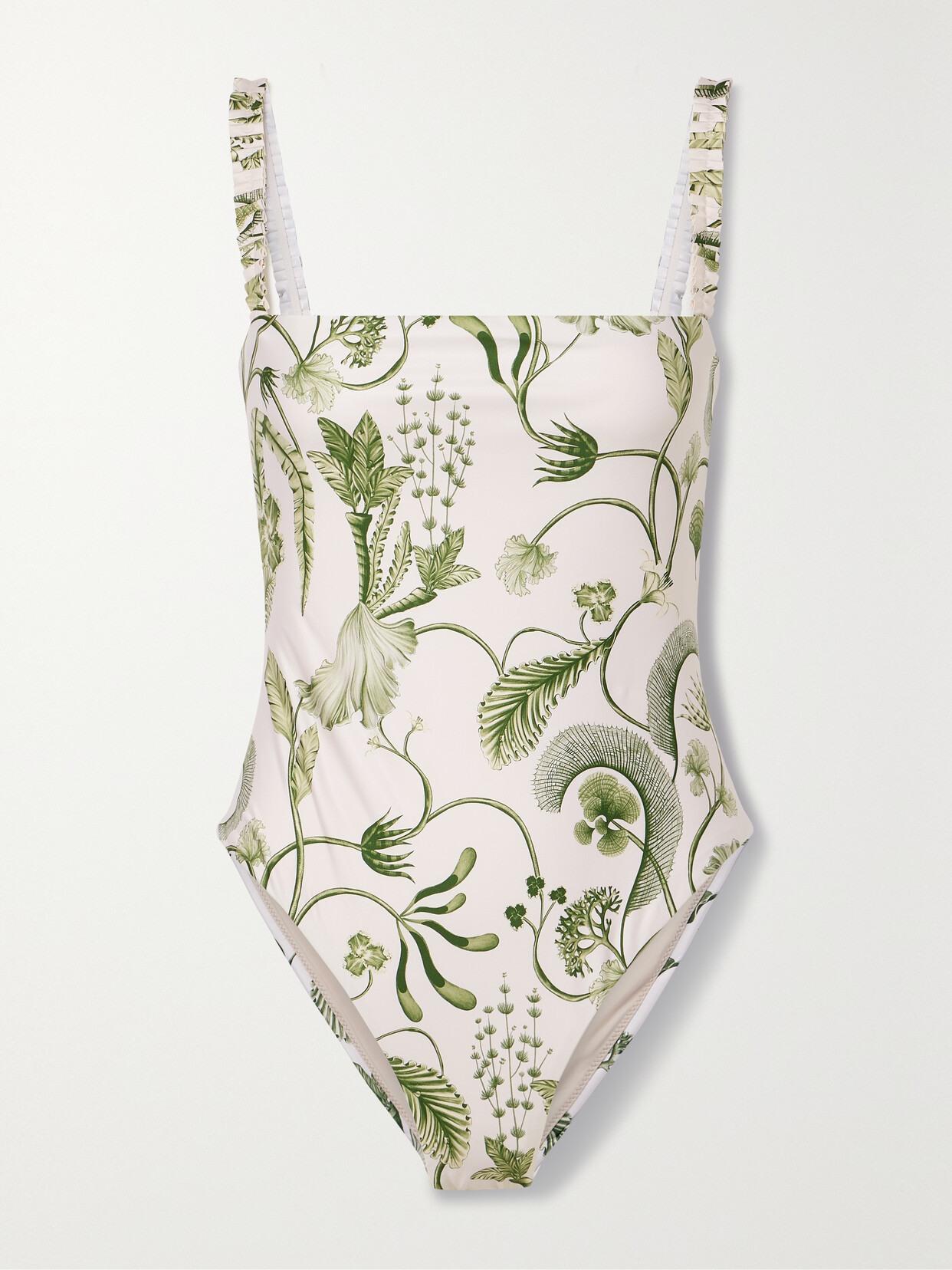 Agua By Agua Bendita + Net Sustain Limon Habitat Floral-print Recycled Swimsuit In White