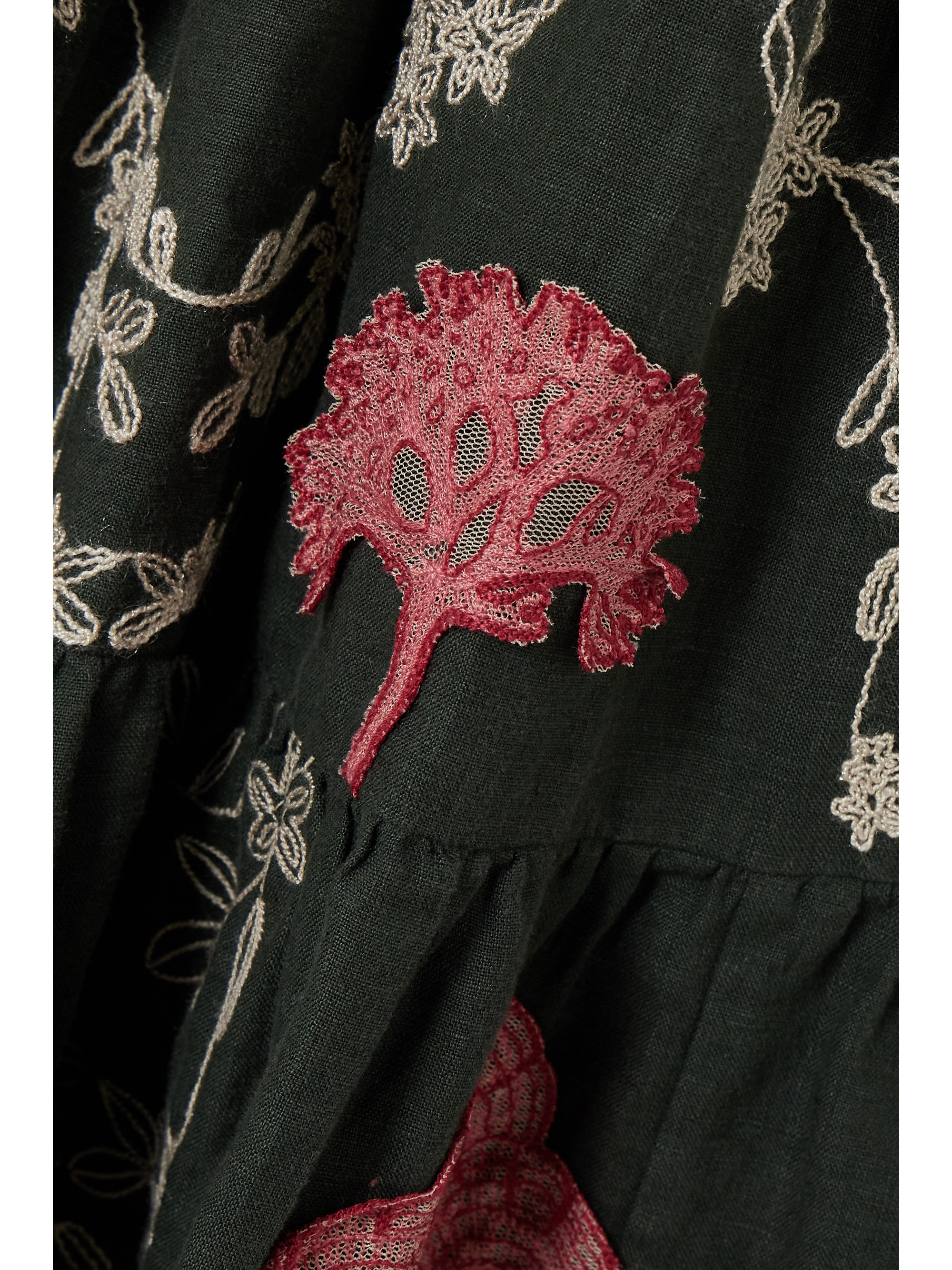 Agua by Agua Bendita + NET SUSTAIN Lima Encaje tiered appliquéd embroidered linen maxi dress thumbnail