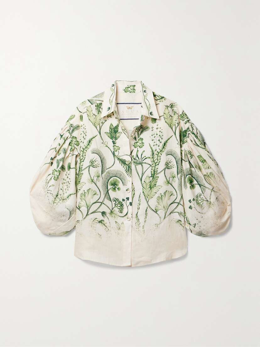 Agua by Agua Bendita + Net Sustain Agar Habitat Printed Linen Shirt - x large