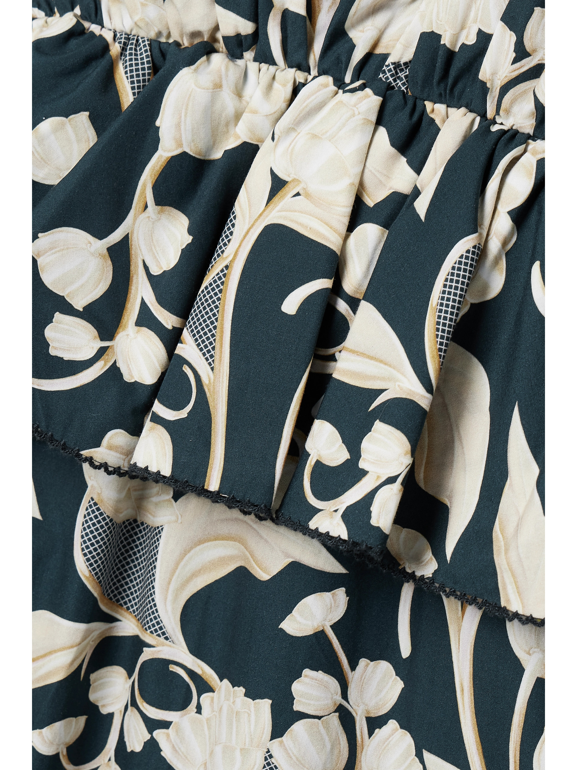 Agua by Agua Bendita + NET SUSTAIN Infinito Perla tiered ruffled printed cotton-poplin maxi dress