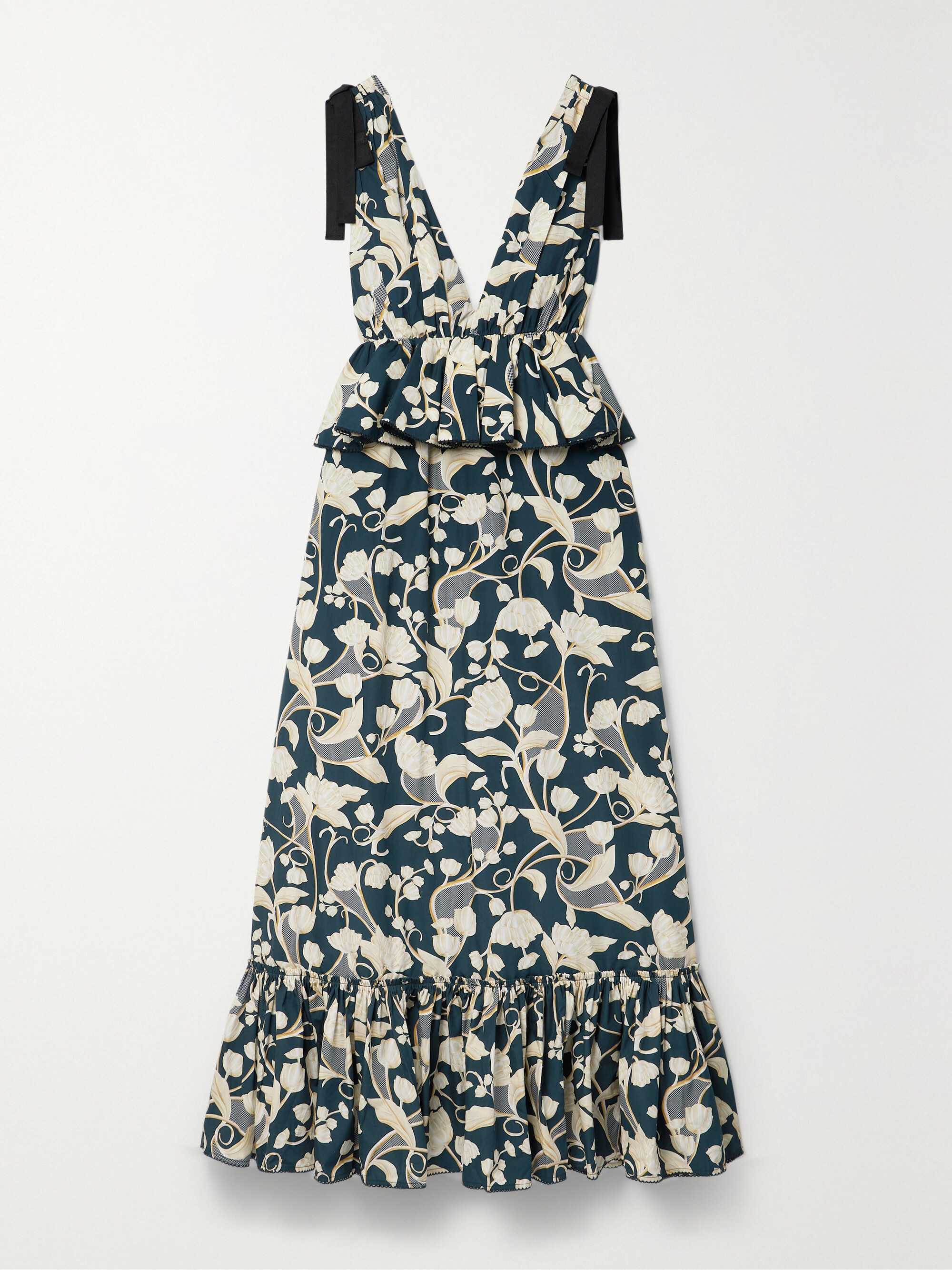 Agua by Agua Bendita + NET SUSTAIN Infinito Perla tiered ruffled printed cotton-poplin maxi dress