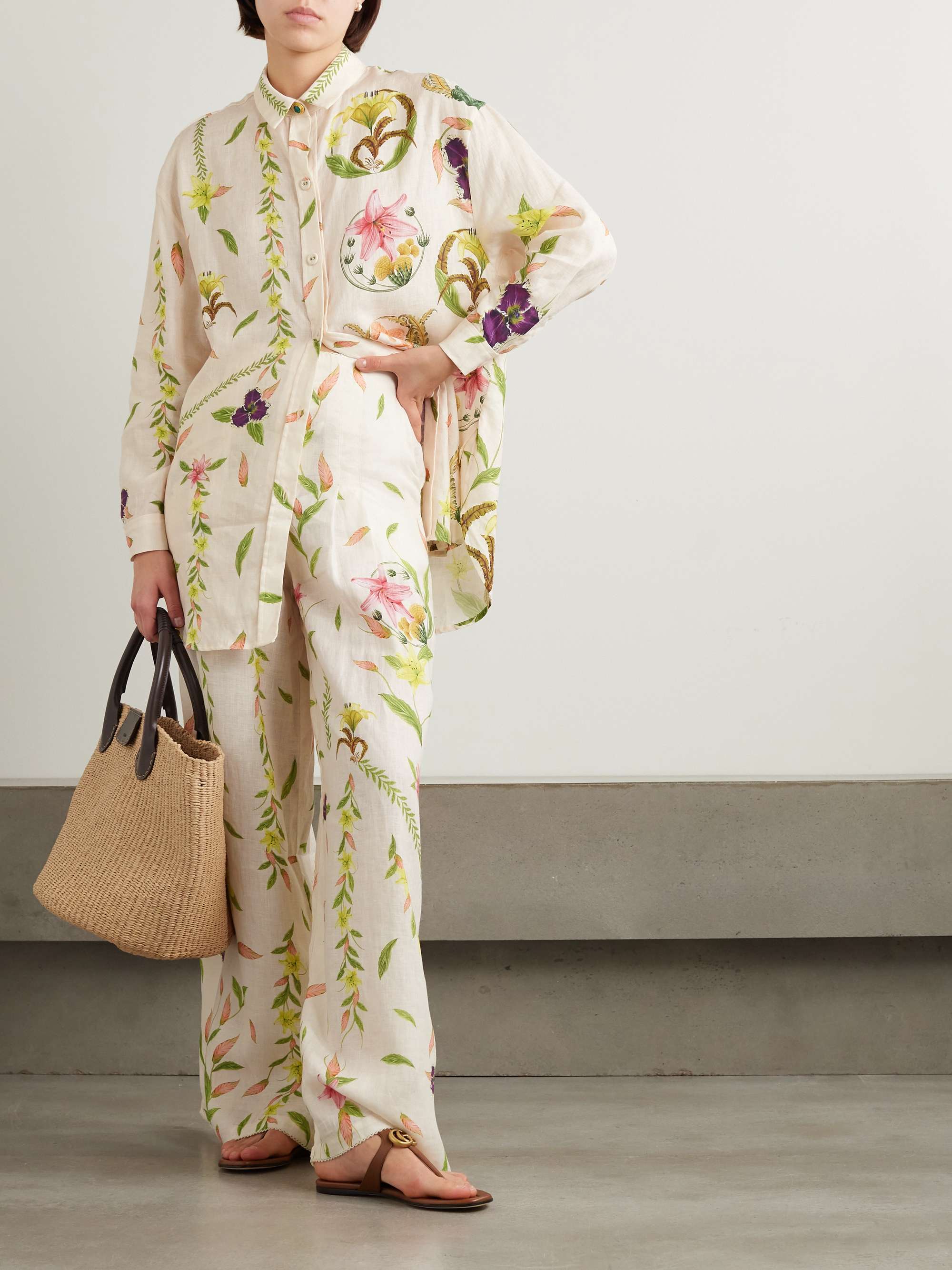 AGUA BY AGUA BENDITA + NET SUSTAIN Piñon floral-print linen